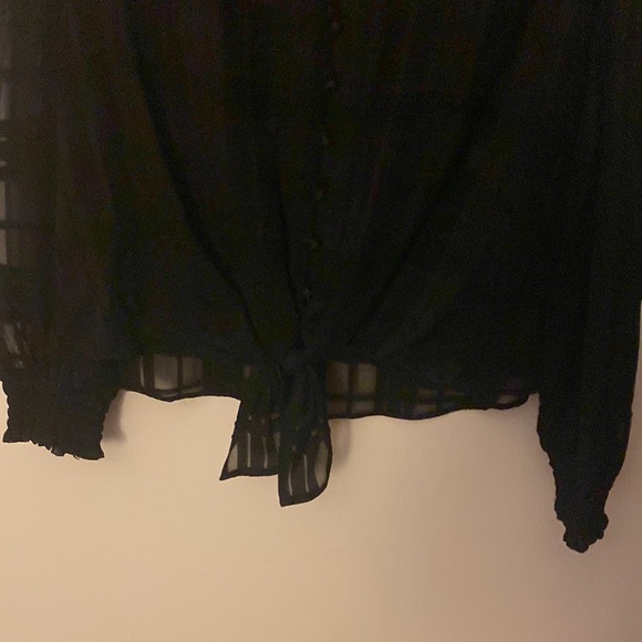 INC International Concepts Women’s Long Sleeves Waist Front Tie Tops - Picture 4 of 5